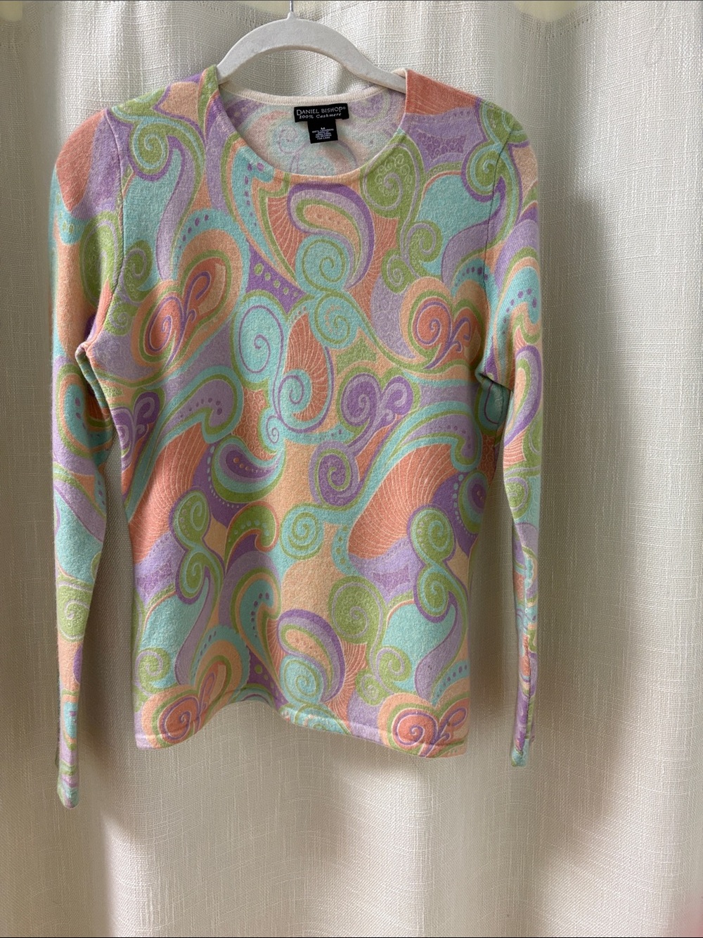 Pastel Swirl Crewneck Cashmere Sweater - Multicolor Pastels